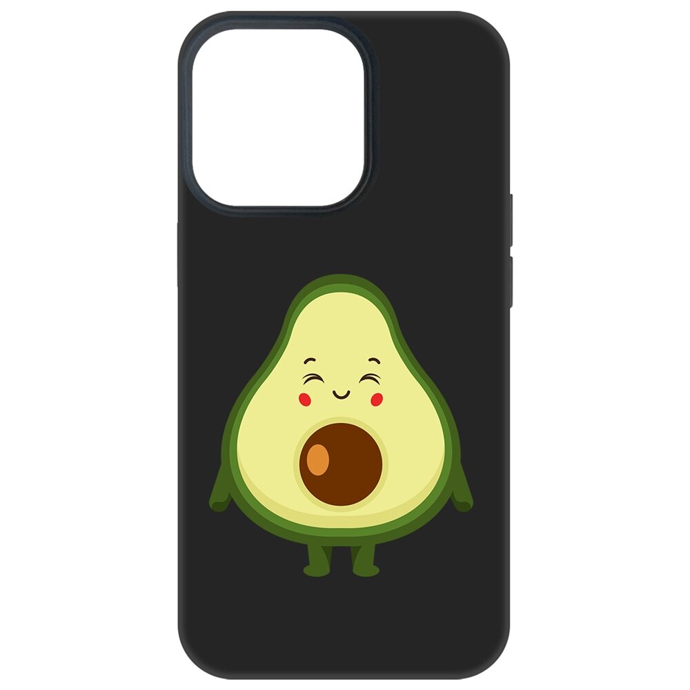 Чехол-накладка Krutoff Soft Case Авокадо Милый для Apple iPhone 13 Pro черный