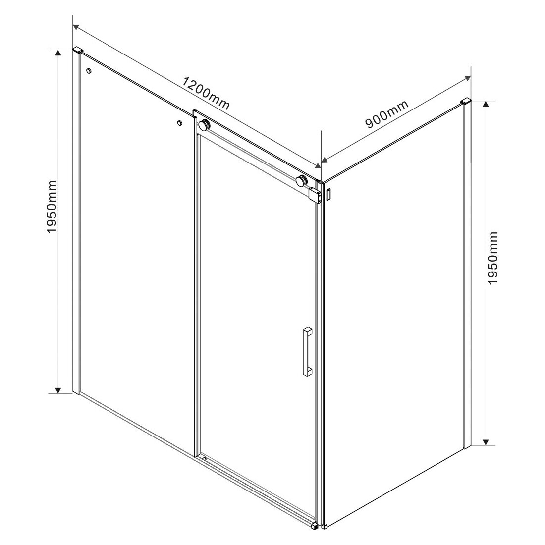 Душевой уголок Vincea Como VSR-1C9012CG, 1200х900, черный, стекло тонированное - фотография № 1