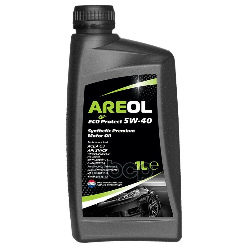 AREOL Areol Eco Protect 5W40 (1L)_Масло Моторное! Синтacea C3, Api Sn/Cf, Vw 505.00/505.01, Mb 229.51