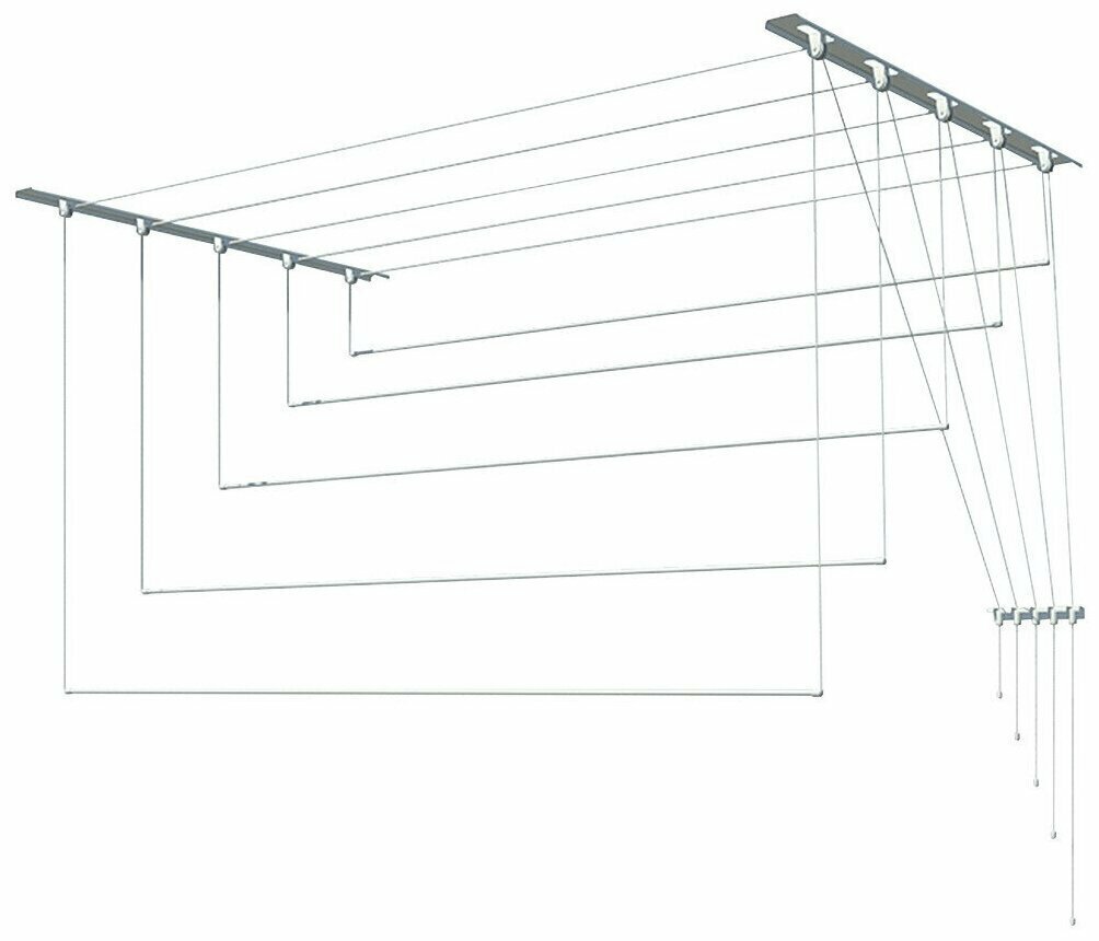 Сушилка для белья потолочная Лиана 1,9 м 50 см ширина, 5 стержней диаметр 10мм - фотография № 6