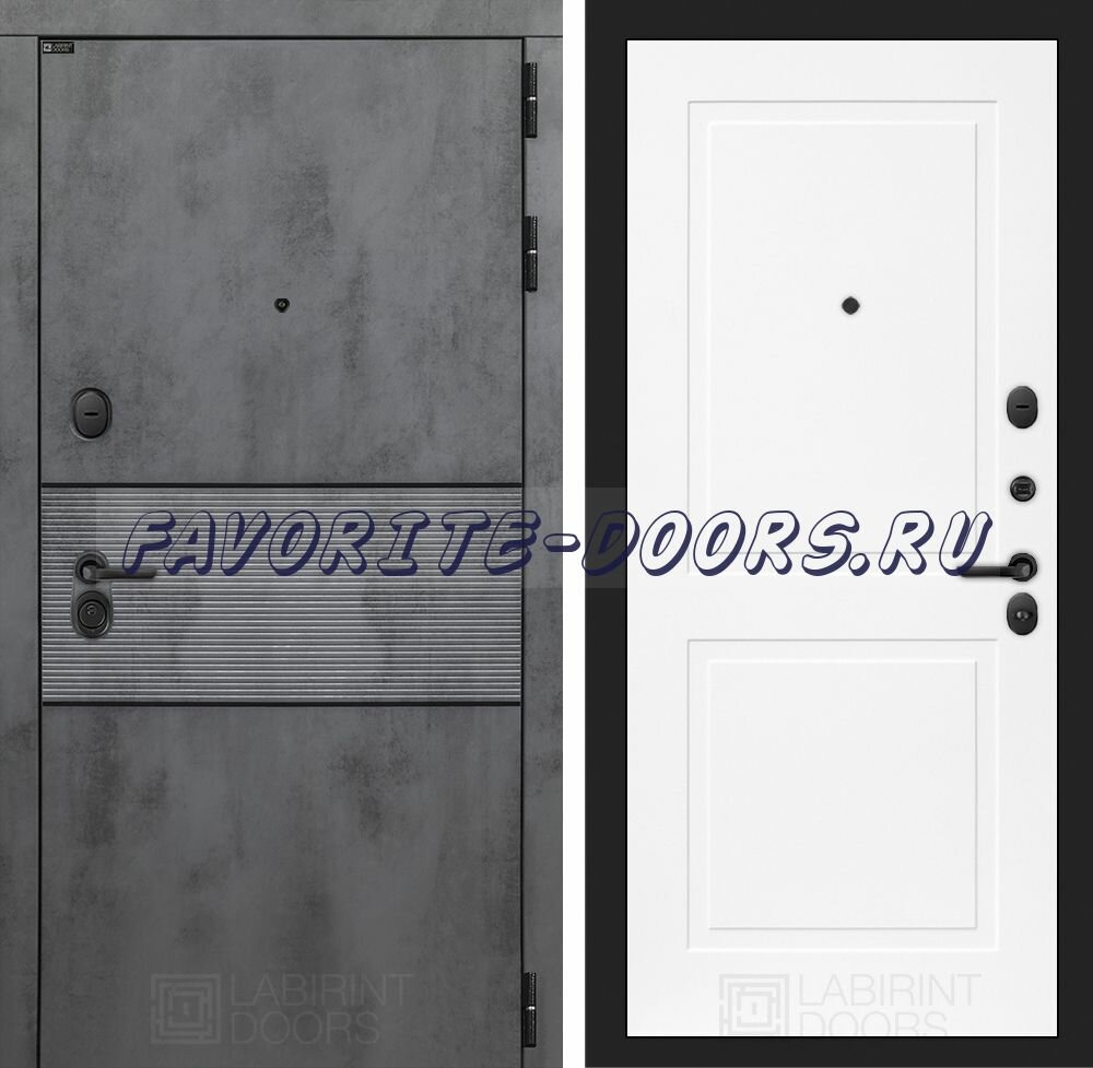 Внутренняя панель белая: Дверь входная Лабиринт INFINITY 11 Белый софт металлическая (Сторона открывания: Левая Размер короба - 960*2050 мм Производство: г.Йошкар-Ола)