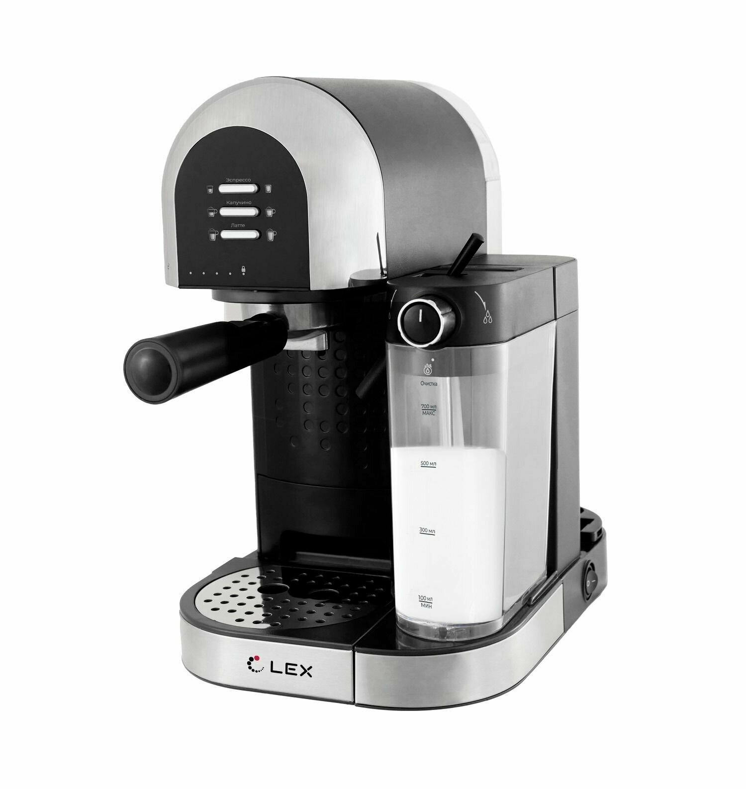 Кофеварка с капучинатором (черная) LEX LXCM 3503-1 - фотография № 2