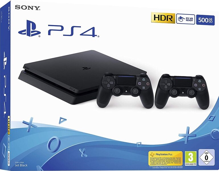   Sony PlayStation 4 Slim 500  HDD,  + 2-  DualShock