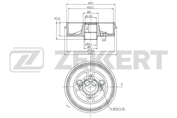 Bs-5444 Zekkert Барабан Торм. Зад. Zekkert арт. BS5444