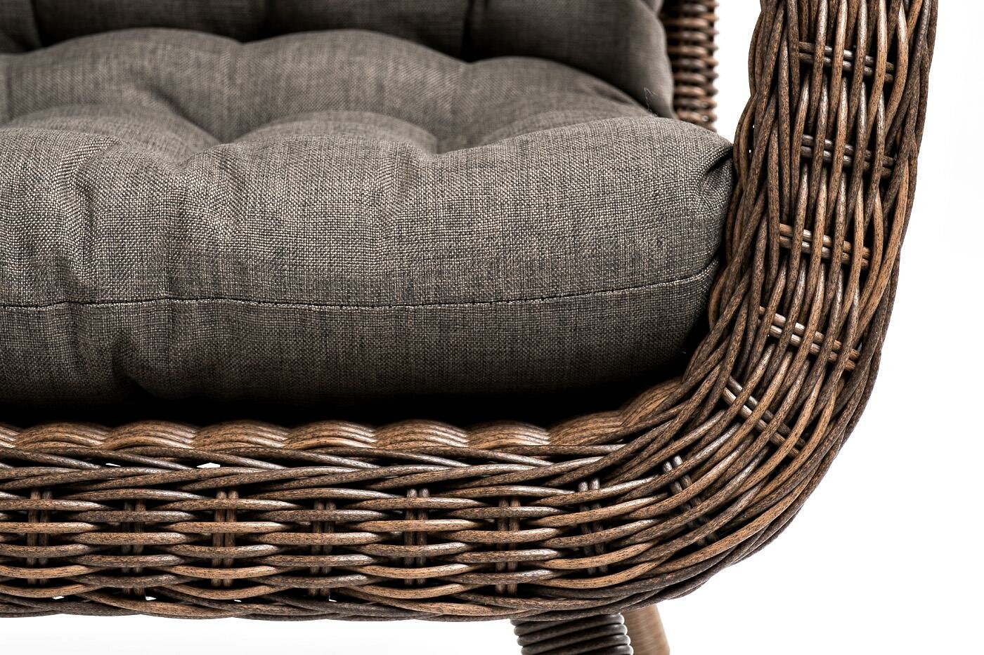 Кресло 4SIS "Толедо" кресло плетеное с подушками, цвет коричневый арт. YH-C1910W brown - фотография № 5