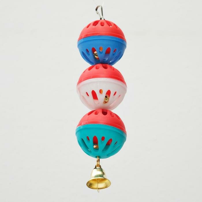Игрушка для попугая "Забава" с 3 шариками, микс - фотография № 4