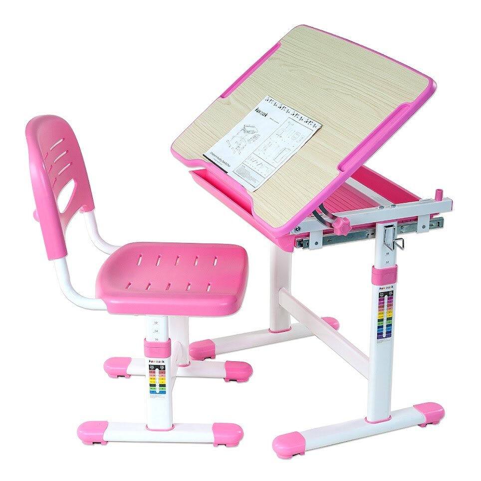 Комплект парта + стул трансформеры FUNDESK Piccolino Pink