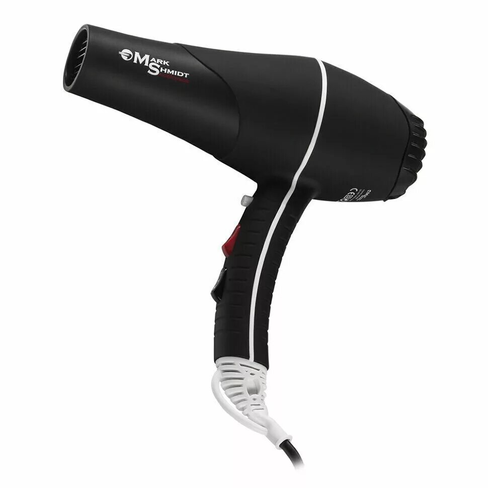 фото Фен Mark Shmidt 9900R, черный/белый (Rubber), покрытие "софт тач"