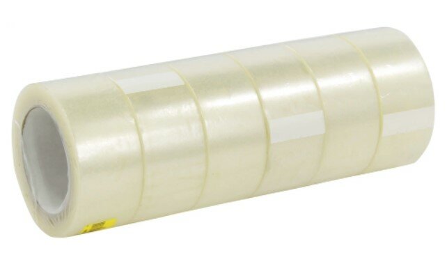 Клейкая лента скотч упаковочная 48 мм х 24 м, 40 мкм Decoromir (прозрачная) - 6 штук в комплекте