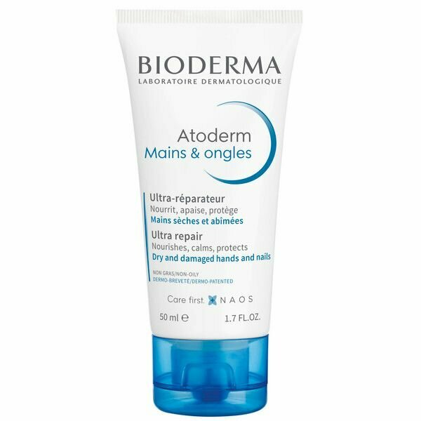 Крем для сухой для поврежденной кожи рук и ногтей Atoderm Bioderma/Биодерма 50мл