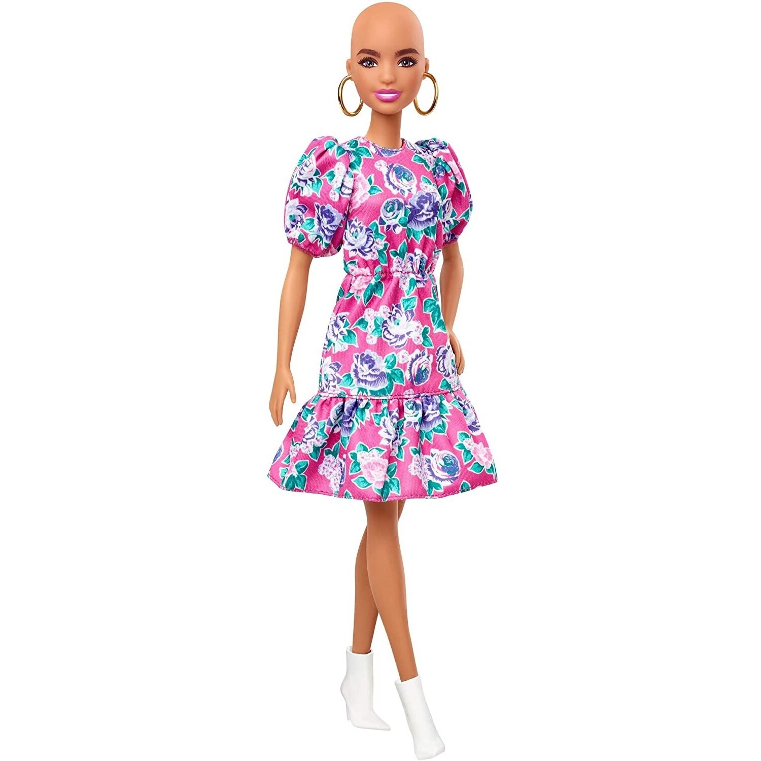 Barbie Mattel Кукла Барби Модная Штучка №150 (Barbie Fashionistas with No-Hair Look Wearing Pink Floral Dress)