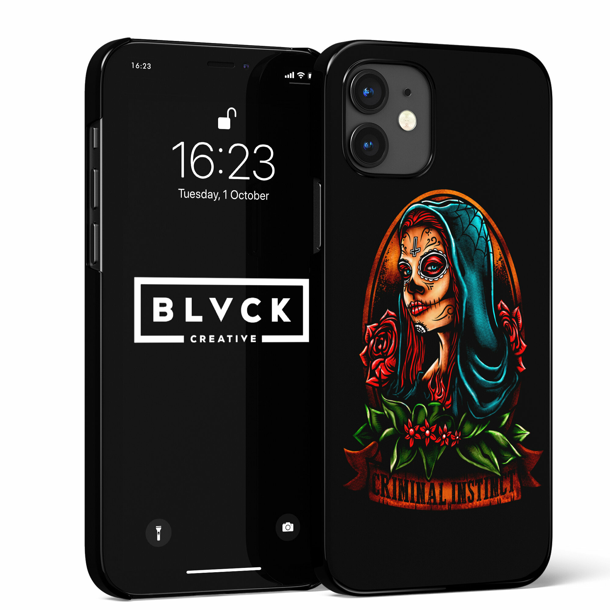 фото Чехол для IPhone X/XS с рисунком "Santa Muerte" / Накладка с принтом Санта Муэрте