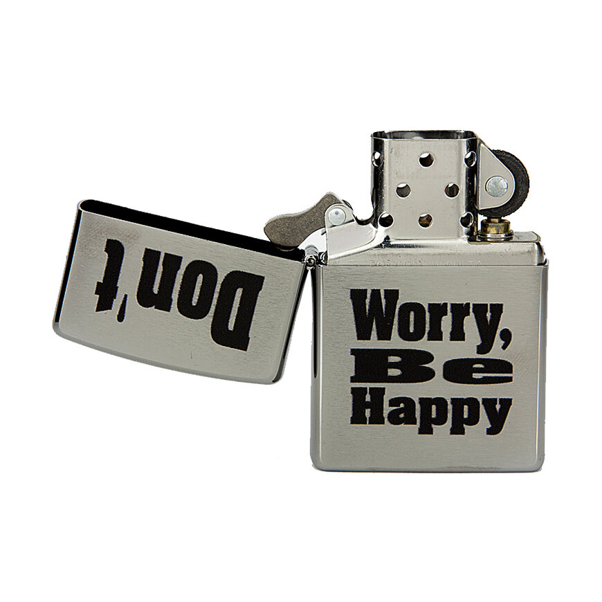 Зажигалка Zippo 200 Don't worry - фотография № 2