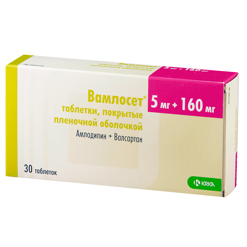 Вамлосет таб.п.п.о.5мг+160мг №30