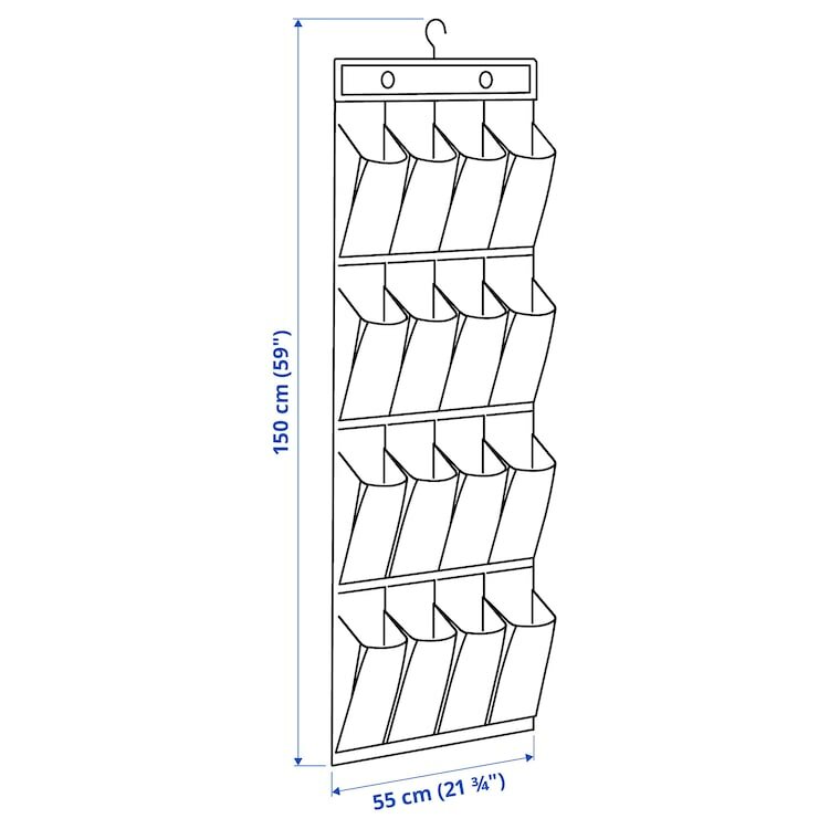 Органайзер для хранения обуви, 16 отделений, IKEA SKUBB, черный - фотография № 3