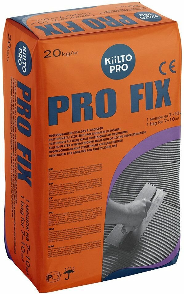 Киилто Про Фикс клей для плитки, керамогранита и камня (20кг) / KIILTO Pro Fix клей для плитки, керамогранита и камня (20кг)