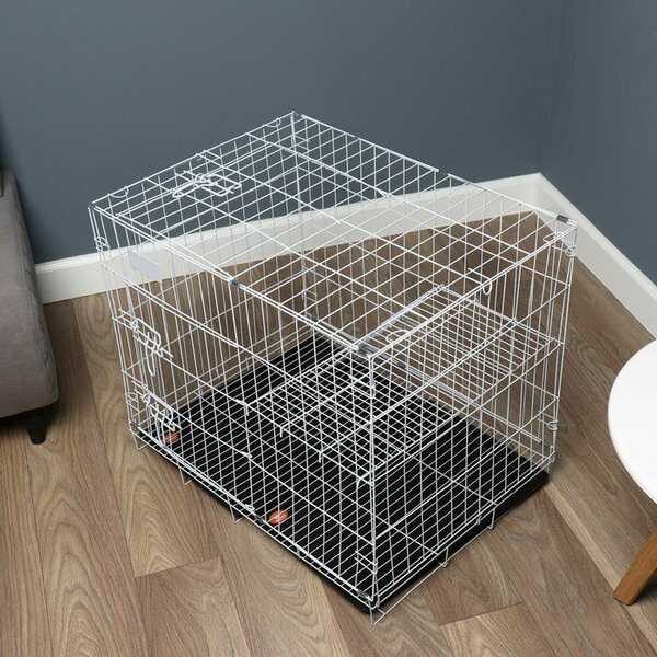 Клетка для собак и кошек, двухъярусная 70 x 50 x 60 см, белая - фотография № 3