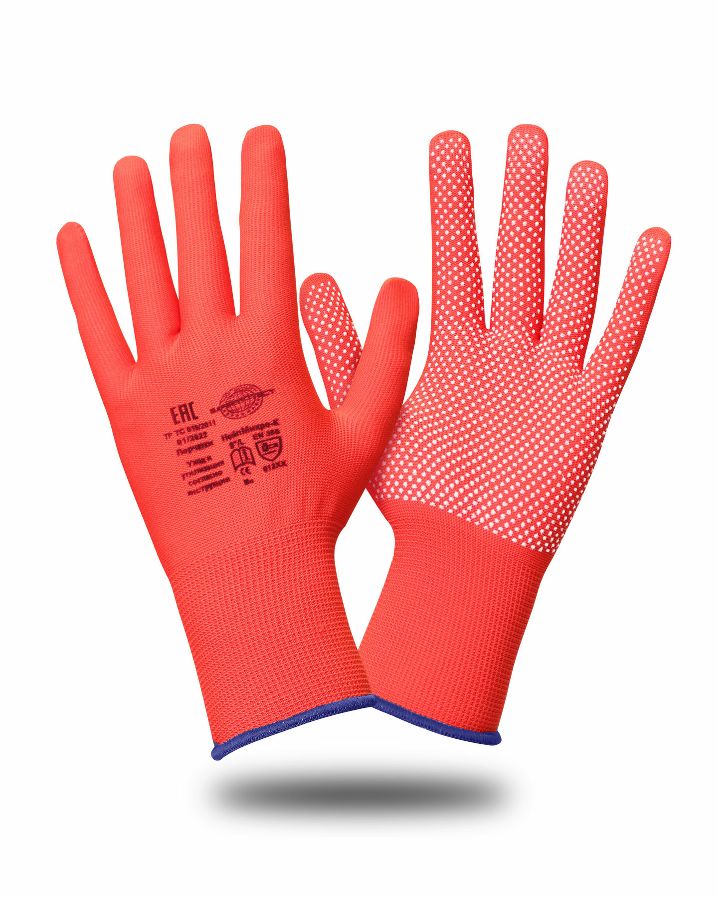 Перчатки Safeprotect НейпМикро-К (нейлон+ПВХ-микроточка.красный)