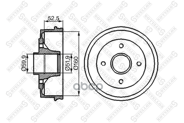 6025-3911-Sx_барабан Тормозной! Без Abs Renault Clio All 98> Stellox арт. 6025-3911-SX