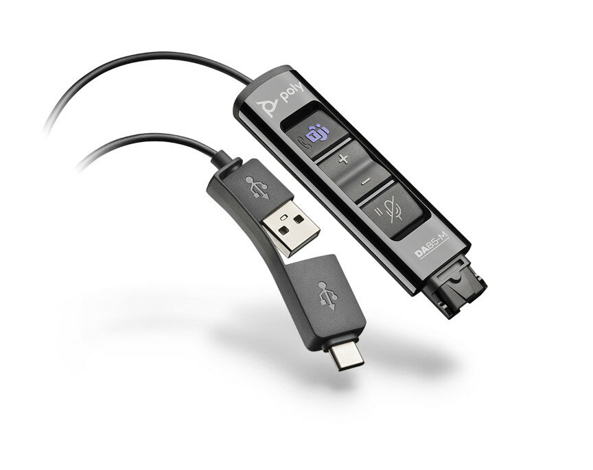Plantronics DA85-M цифровой USB-адаптер для подключения проф гарнитуры к ПК (QD USB-A+C сертифиц.)