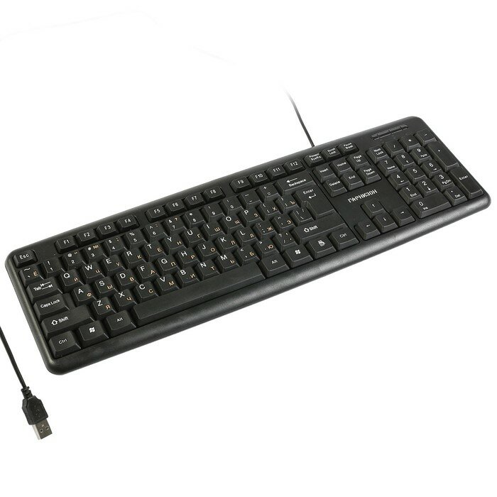 Клавиатуры Гарнизон Клавиатура "Гарнизон" GK-100, проводная, мембранная, 104 клавиши, USB, чёрная