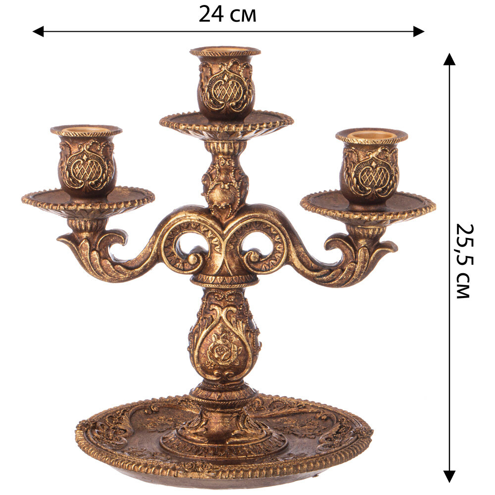 Подсвечник коллекция "Рококо" 24х17.1х24см, полистоун (504-361) - фотография № 3