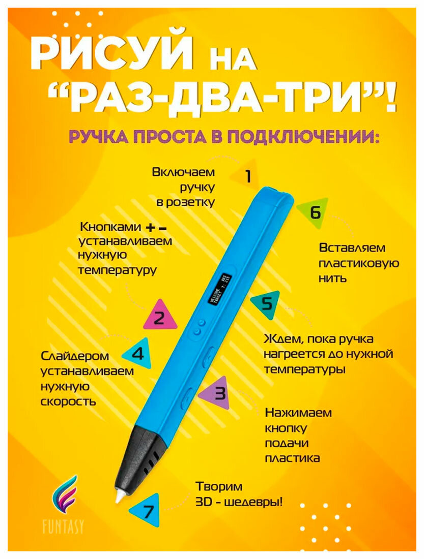 3D-ручка Funtasy RYZEN голубой