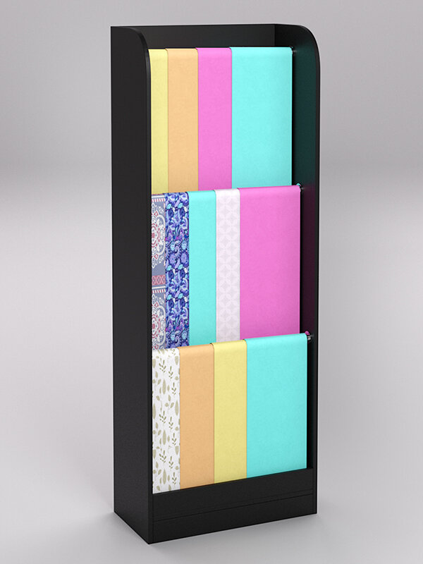 фото Стеллаж "рукоделие" для тканей №2-600, Черный 60 x 30 x 160 см