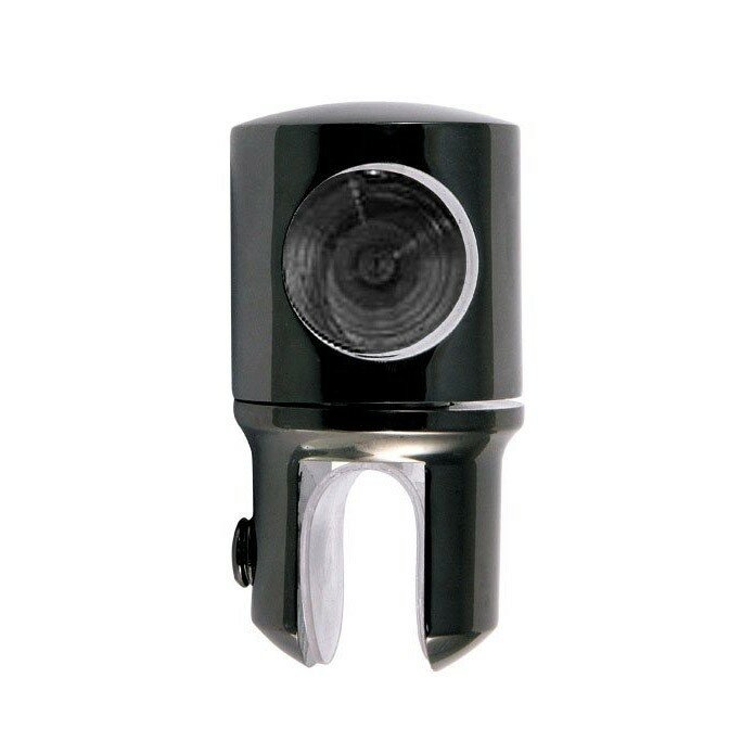 фото Держатель труба-стекло торцевой KAP44237 для душевой кабины, черный глянец