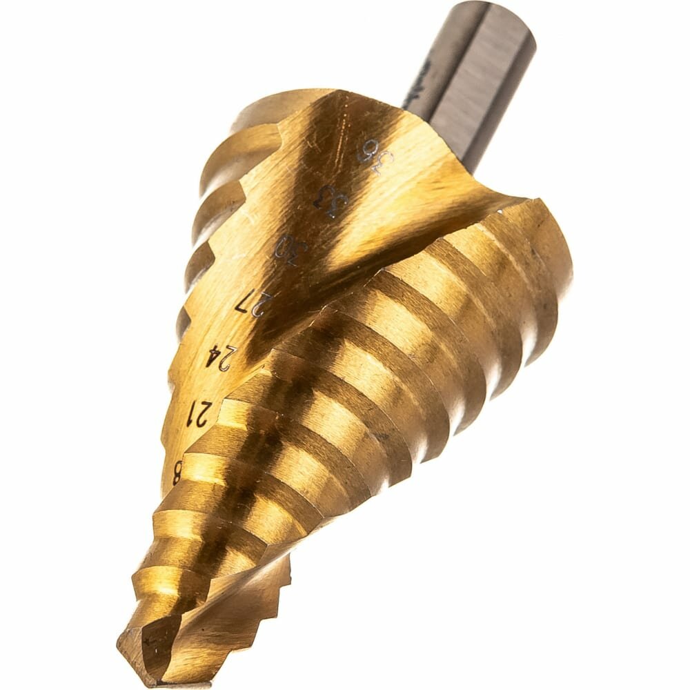 фото РемоКолор Сверло по металлу ступенчатое HSS для отверстий 9-36мм, 35-6-936