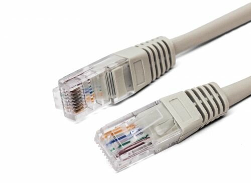 Кабель патч-корд U/UTP 5e кат. 10м Filum FL-U5-10M 26AWG(7x0.16 мм), омедненный алюминий (CCA), PVC, серый