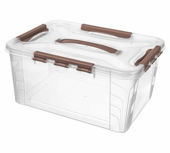 Ящик для хранения универсальный с замками и ручкой Grand Box, 15,3л 433200414 Econova