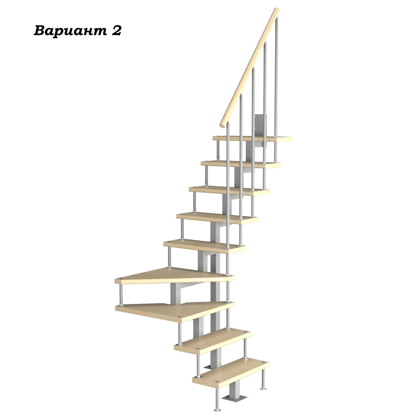 Модульная малогабаритная лестница Компакт 2025-2250 - фотография № 3