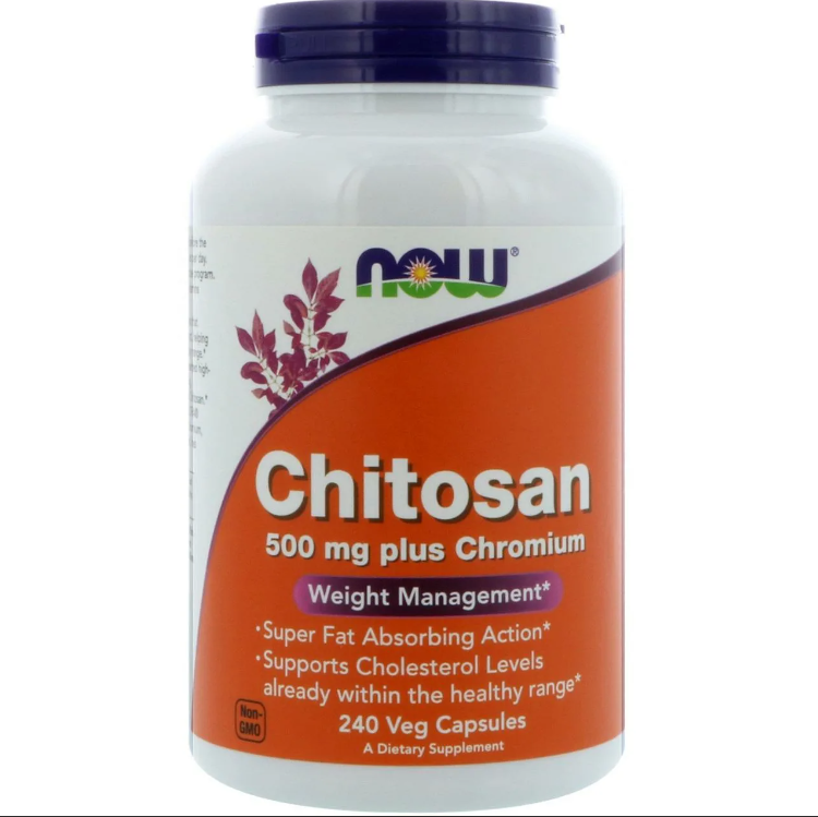 Now Foods Chitosan 500 мг, 240 вегетарианских капсул