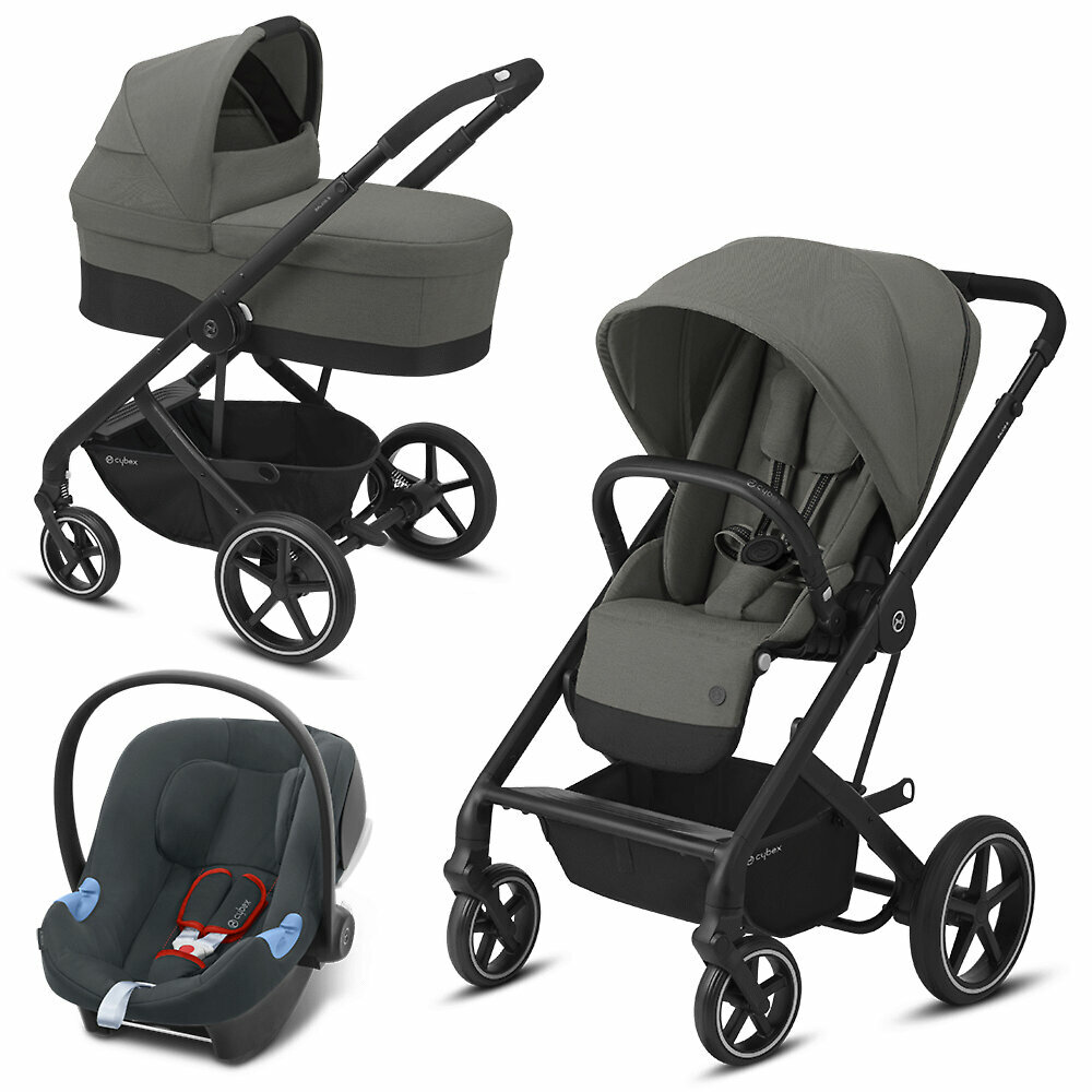 Коляска 3в1 Cybex Balios S Lux Soho Grey (с адаптером, дождевиком, москитной сеткой)