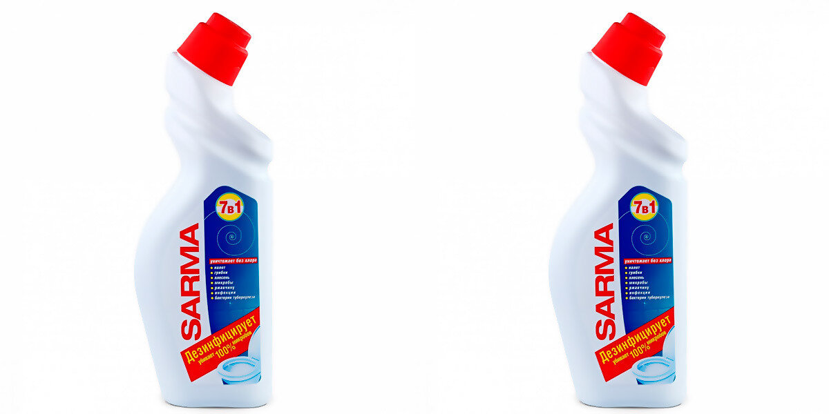фото Средство чистящее для сантехники, SARMA, с дезинфицирующим эффектом, 750 мл, 2 шт