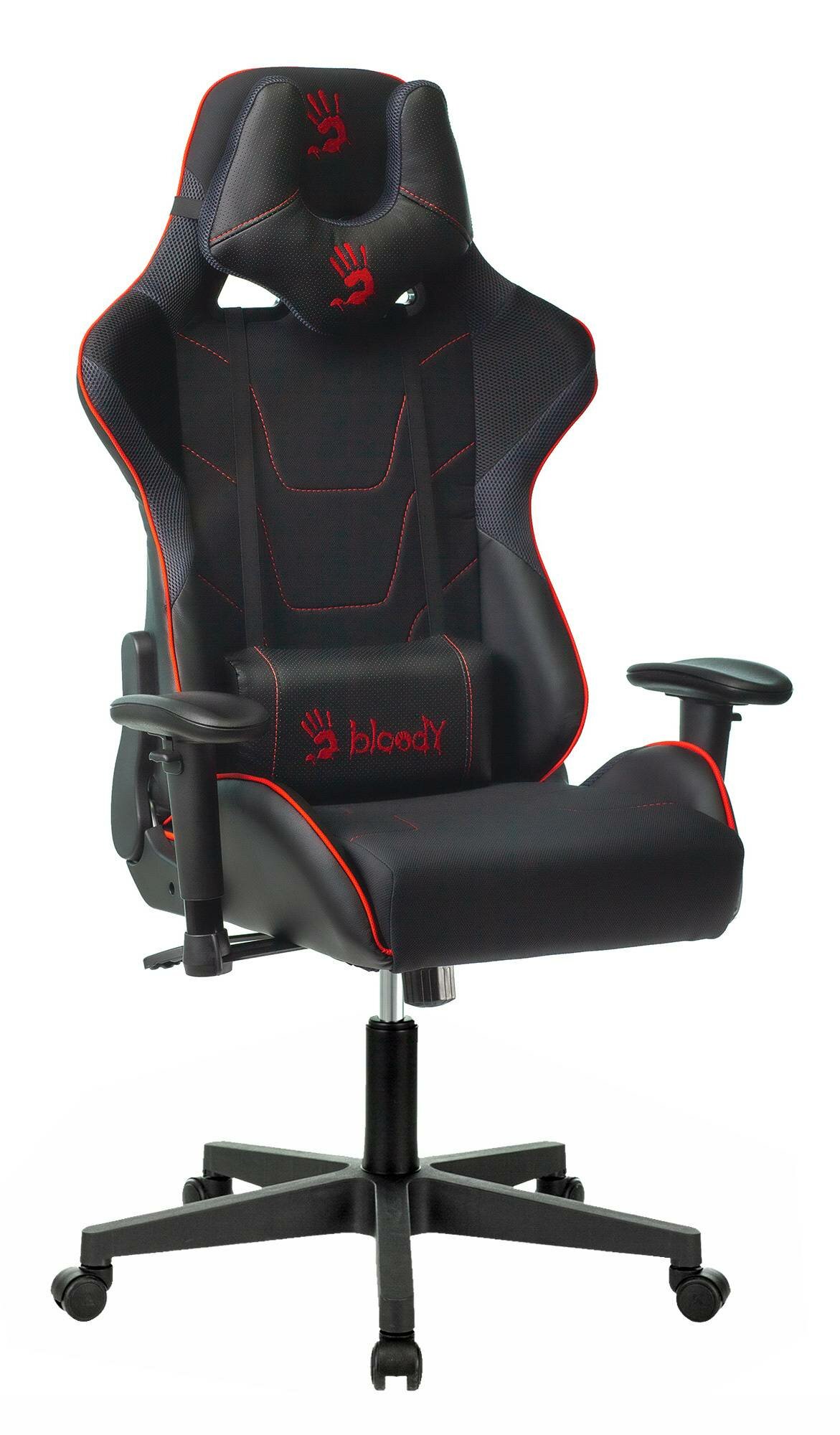 Кресло игровое A4Tech Bloody GC-400, обивка: ткань дышащая, цвет: черный/красный