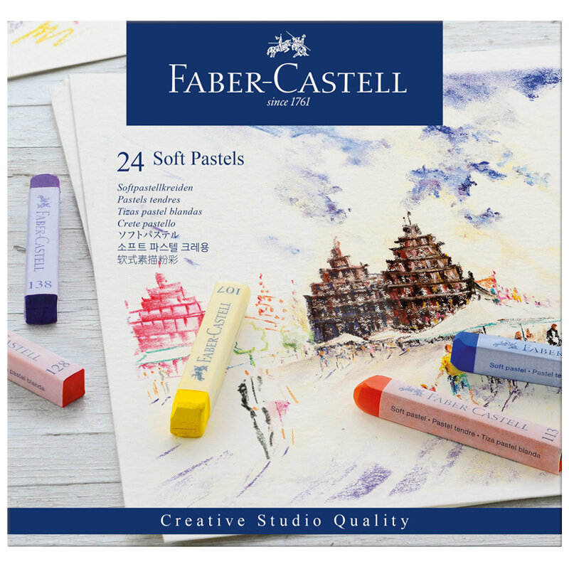 Мелки мягкие Faber-Castell Gofa набор цветов в картонной коробке 24 шт. - фото №1