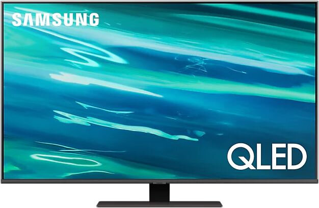 Телевизор QLED Samsung 55" QE55Q80AAUXRU Smart 8 темно-серебристый/Ultra HD/120Hz/