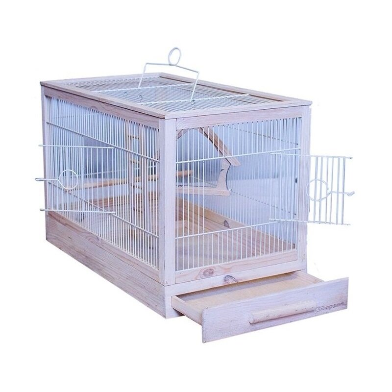 Клетка для птиц деревянная "Ретро - кантри" белый. 56*30*35 см
