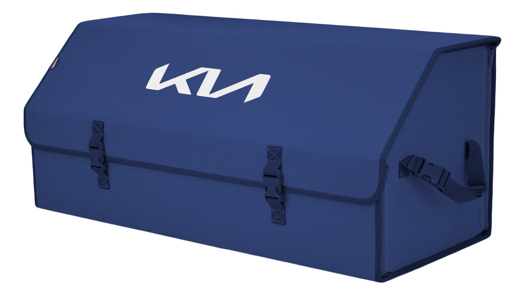 Органайзер-саквояж в багажник "Союз" (размер XXL). Цвет: синий с вышивкой KIA (КИА).