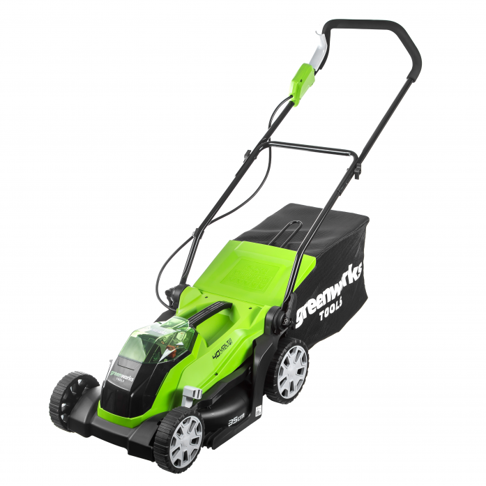 Аккумуляторная газонокосилка Greenworks 2501907ua G40LM35K2X 2 А·ч с АКБ и ЗУ 35 см