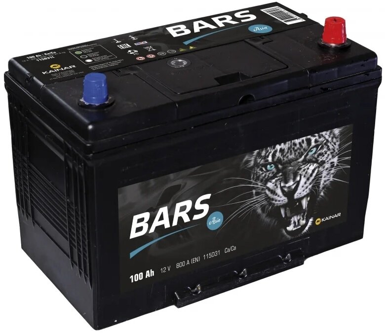 Аккумулятор для спецтехники BARS Asia 6СТ-100 АПЗ о.п. 115D31L, 306х175х225, полярность обратная