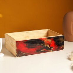 Дарим Красиво Кашпо деревянное "Бордо" эпоксидная смола 24х14х7,5 см