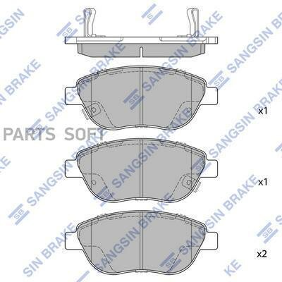 SANGSIN BRAKE SP1710 SP1710_колодки дисковые передние!\ Fiat Idea/Doblo, Peugeot 207 1.4i/1.3D-1.9JTD 01 1шт