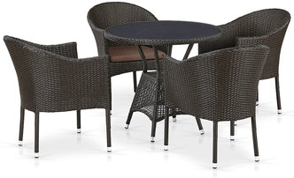 Комплект плетеной мебели из искусственного ротанга Afina T707ANS/Y350-W53 4Pcs Brown