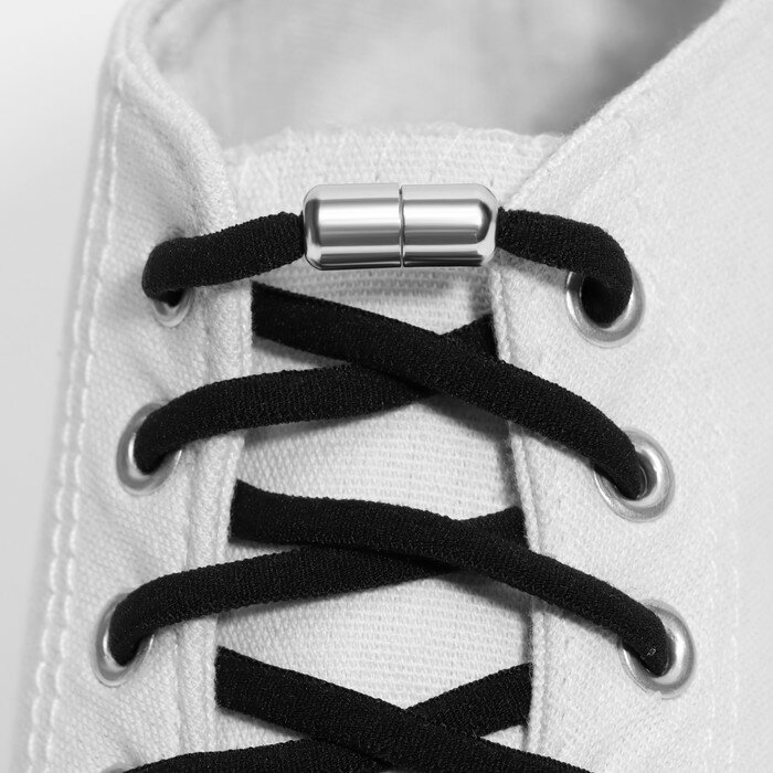 Шнурки для обуви, пара, плоские, с фиксатором, эластичные, 6 мм, 100 см, цвет бежевый - фотография № 11