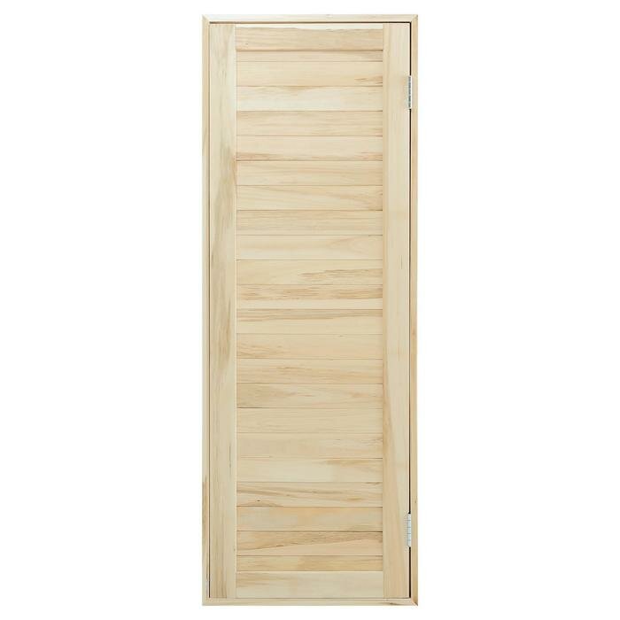Дверь для бани и сауны из шпунтованной доски, липа Эконом, 190х70 см - фотография № 2