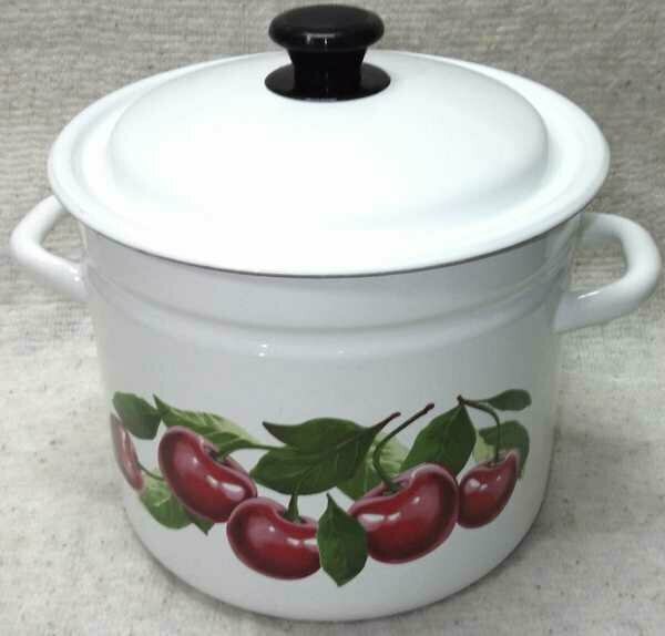 фото Кастрюля эмалированная 9,0л с рис. цилиндрическая цвет бостон для приготовления пищи