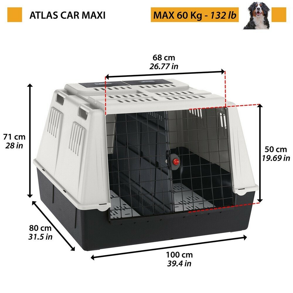 Автомобильная переноска ATLAS CAR MAXI для собак - фотография № 3